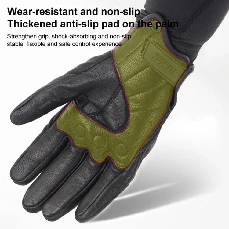 Gants de moto en peau de mouton SOMAN MG-24, gants rétro tout-terrain à écran tactile, M, L, XL, XXL