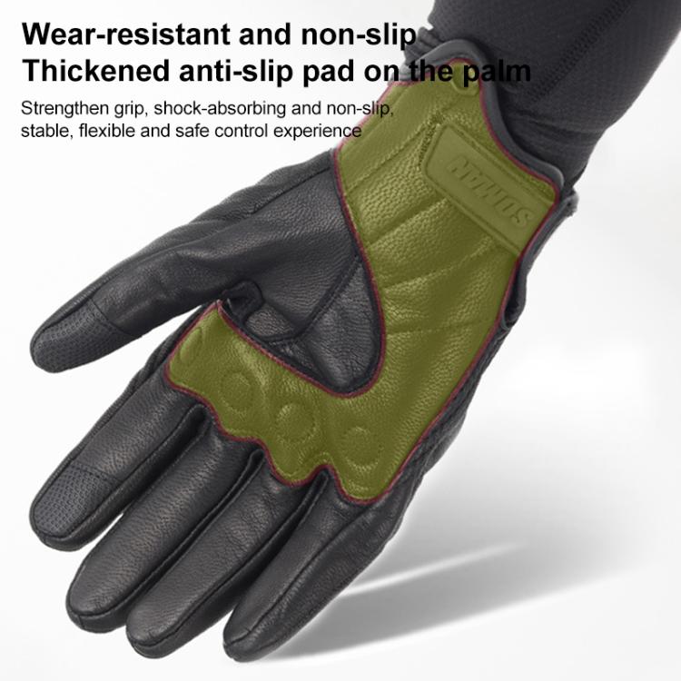 Gants de moto en peau de mouton SOMAN MG-24, gants rétro tout-terrain à écran tactile, M, L, XL, XXL