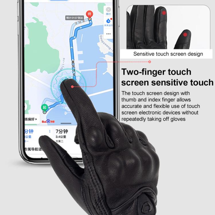 Gants de moto en peau de mouton SOMAN MG-24, gants rétro tout-terrain à écran tactile, M, L, XL, XXL
