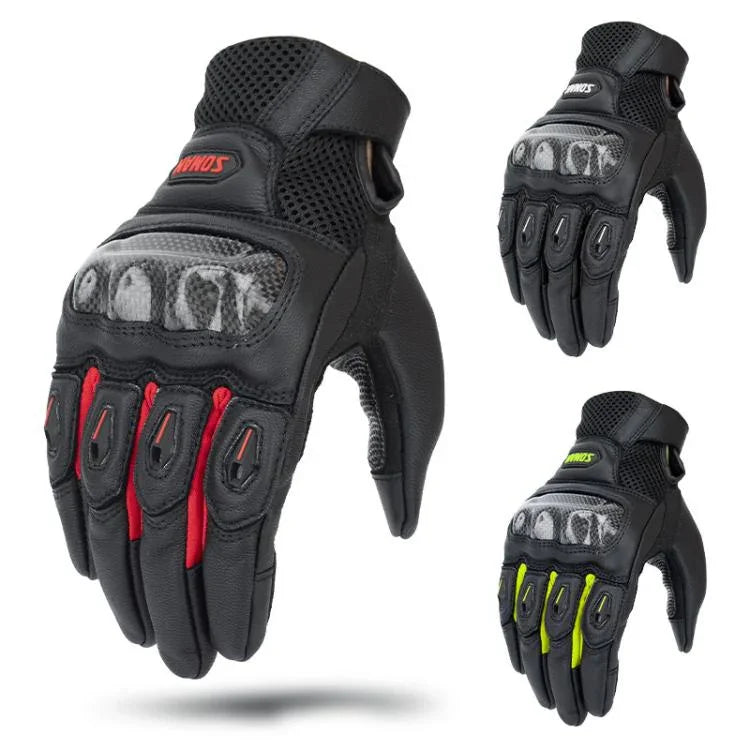 Gants de moto en peau de mouton et fibre de carbone SOMAN MG21 Gants antidérapants pour la conduite tout-terrain, M, L, XL, XXL