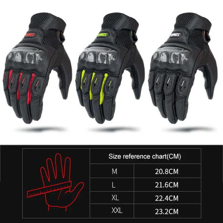 Gants de moto en peau de mouton et fibre de carbone SOMAN MG21 Gants antidérapants pour la conduite tout-terrain, M, L, XL, XXL