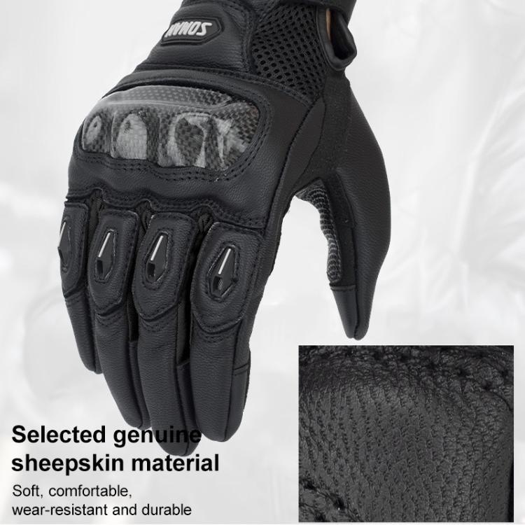 Gants de moto en peau de mouton et fibre de carbone SOMAN MG21 Gants antidérapants pour la conduite tout-terrain, M, L, XL, XXL