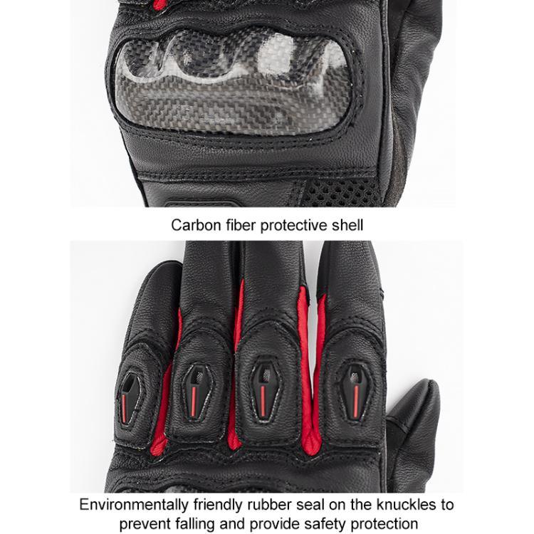 Gants de moto en peau de mouton et fibre de carbone SOMAN MG21 Gants antidérapants pour la conduite tout-terrain, M, L, XL, XXL