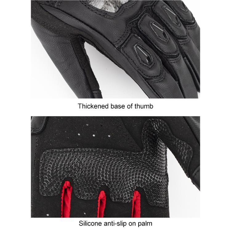 Gants de moto en peau de mouton et fibre de carbone SOMAN MG21 Gants antidérapants pour la conduite tout-terrain, M, L, XL, XXL