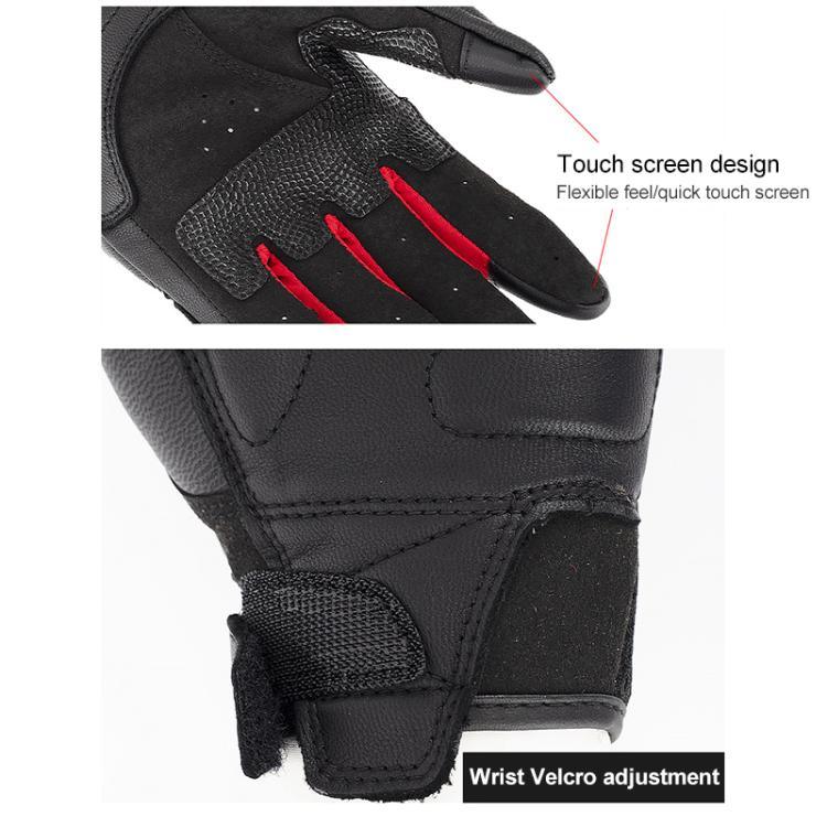 Gants de moto en peau de mouton et fibre de carbone SOMAN MG21 Gants antidérapants pour la conduite tout-terrain, M, L, XL, XXL
