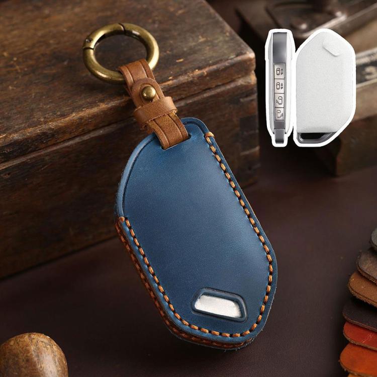 For Kia K3 / K5 2024 Hallmo Crazy Horse Cowhide Car Key Protection Cover, For Kia K3 5-button, For Kia K3 6-button, For Kia K3 7-button, For Kia K3 8-button, For Kia K3 9-button