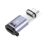 Adaptateur à succion magnétique Type-C mâle vers femelle PD240W 80Gbps 60K, tête droite, tête coudée, coude latéral