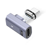 Adaptateur à succion magnétique Type-C mâle vers femelle PD240W 80Gbps 60K, tête droite, tête coudée, coude latéral