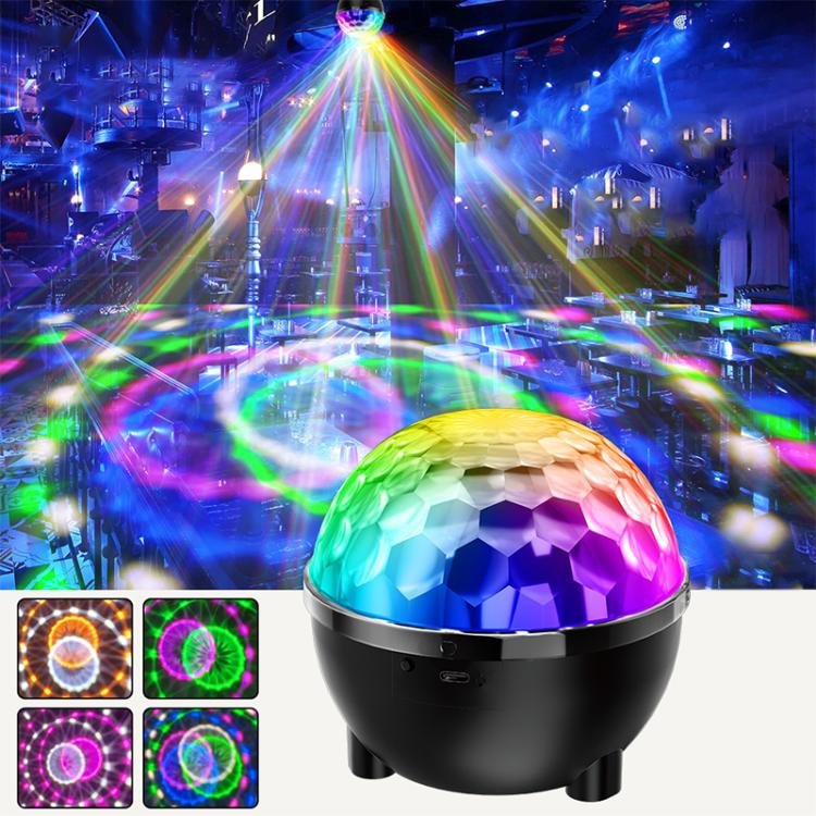 Lampe de scène rotative LED RGB Magic Ball Tournesol, Contrôle vocal, Télécommande