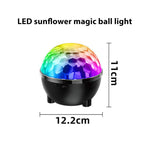 Lampe de scène rotative LED RGB Magic Ball Tournesol, Contrôle vocal, Télécommande