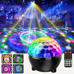 Lampe de scène rotative LED RGB Magic Ball Tournesol, Contrôle vocal, Télécommande