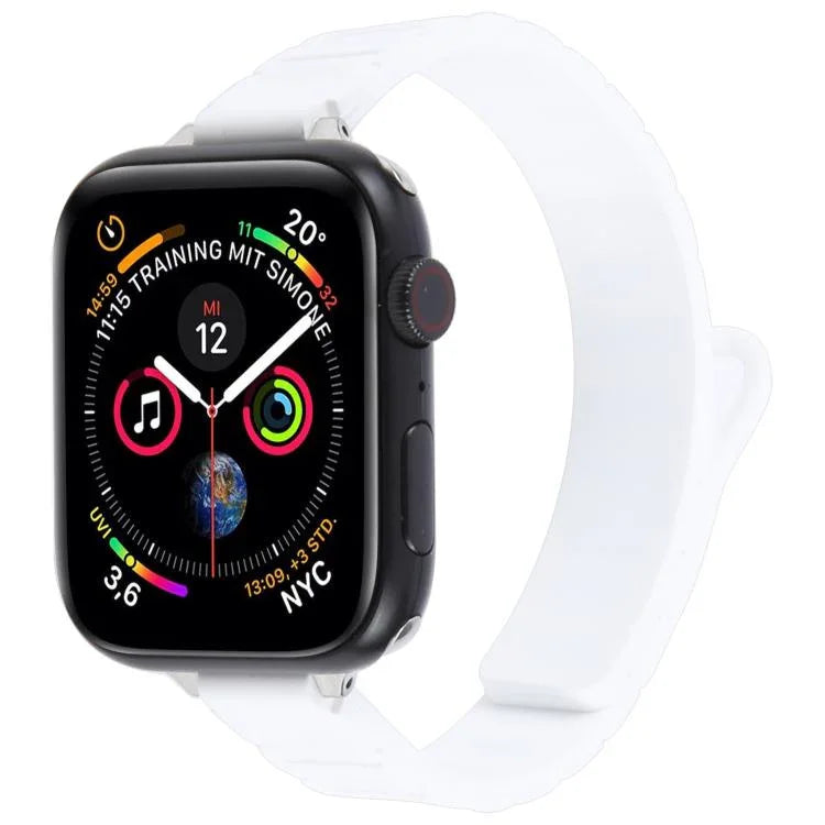 Bracelet de montre magnétique en silicone fin en forme de I, pour Apple Watch 46 mm / 49 mm / 45 mm / 44 mm, pour Apple Watch 42 mm / 41 mm / 40 mm / 38 mm
