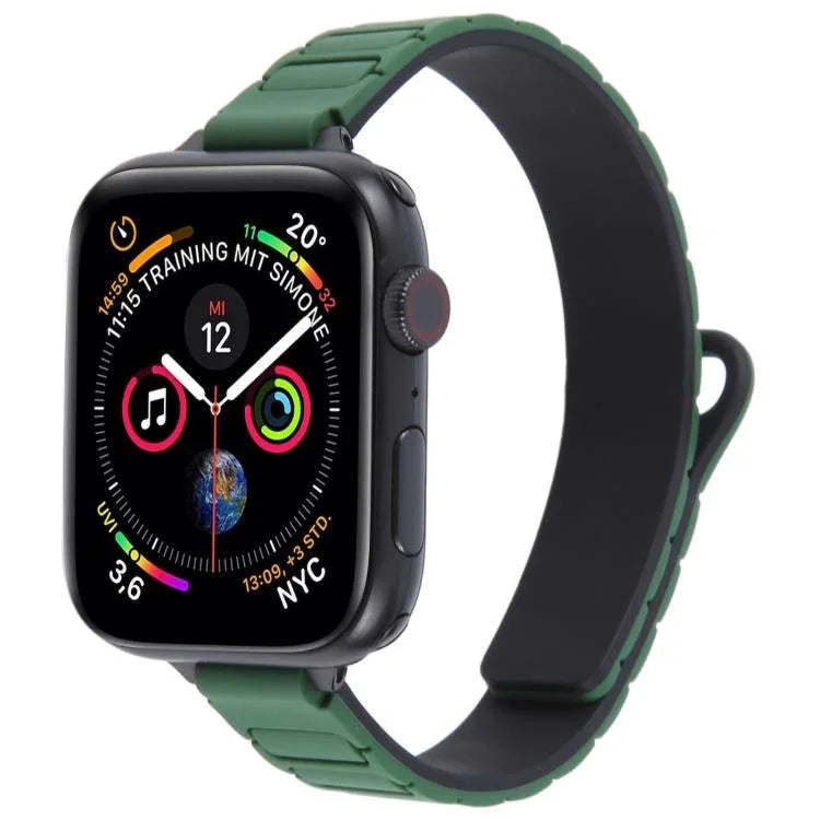 Bracelet de montre magnétique en silicone fin en forme de I, pour Apple Watch 46 mm / 49 mm / 45 mm / 44 mm, pour Apple Watch 42 mm / 41 mm / 40 mm / 38 mm