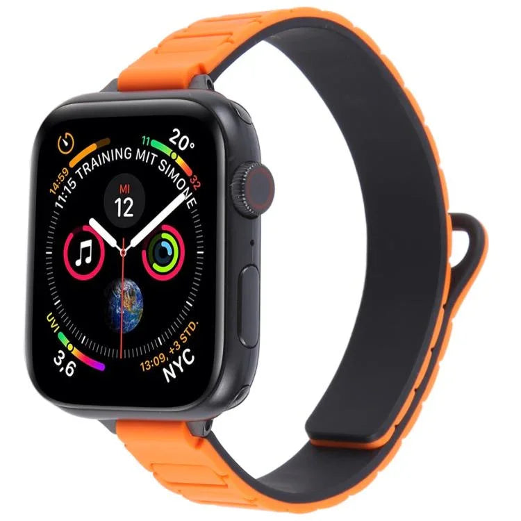 Bracelet de montre magnétique en silicone fin en forme de I, pour Apple Watch 46 mm / 49 mm / 45 mm / 44 mm, pour Apple Watch 42 mm / 41 mm / 40 mm / 38 mm