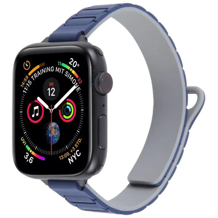 Bracelet de montre magnétique en silicone fin en forme de I, pour Apple Watch 46 mm / 49 mm / 45 mm / 44 mm, pour Apple Watch 42 mm / 41 mm / 40 mm / 38 mm
