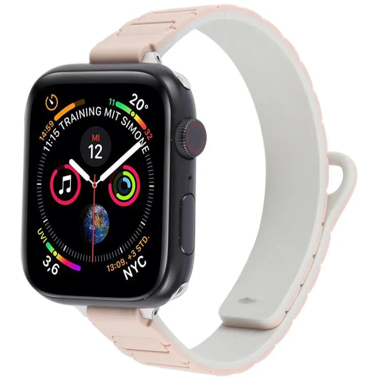 Bracelet de montre magnétique en silicone fin en forme de I, pour Apple Watch 46 mm / 49 mm / 45 mm / 44 mm, pour Apple Watch 42 mm / 41 mm / 40 mm / 38 mm