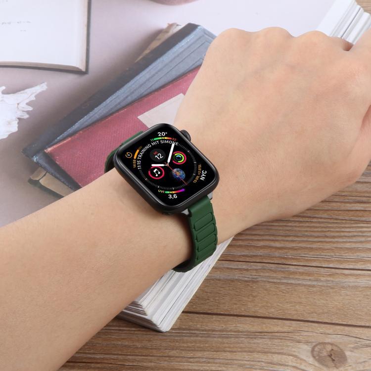 Bracelet de montre magnétique en silicone fin en forme de I, pour Apple Watch 46 mm / 49 mm / 45 mm / 44 mm, pour Apple Watch 42 mm / 41 mm / 40 mm / 38 mm