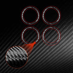 For Tesla Model 3 / Y 4pcs/Set Carbon Fiber Car Wheel Hub Decoration Ring, Car Wheel Hub