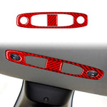 For Tesla Model 3 2019-2022 / Y 2019-2024 2pcs/Set Carbon Fiber Car Reading Light Panel Decorative Sticker, For Tesla Model 3 2019-2022 / Y 2019-2024 Car Reading Light Panel
