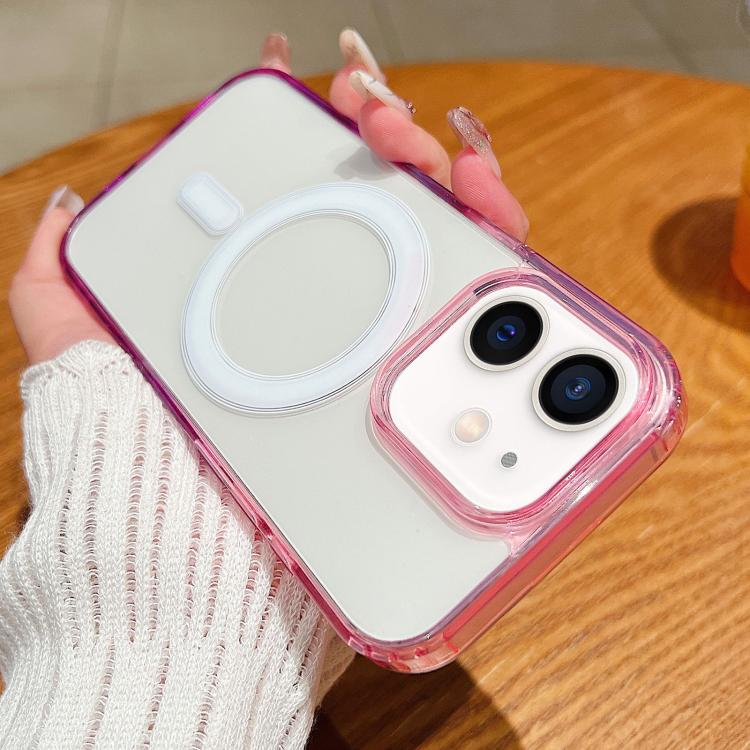 Coque de téléphone MagSafe transparente à dégradé de couleurs contrastées, pour iPhone 11, pour iPhone 11 Pro