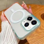 Coque de téléphone MagSafe transparente à dégradé de couleurs contrastées, pour iPhone 11, pour iPhone 11 Pro