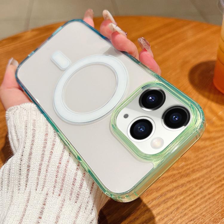 Coque de téléphone MagSafe transparente à dégradé de couleurs contrastées, pour iPhone 11, pour iPhone 11 Pro