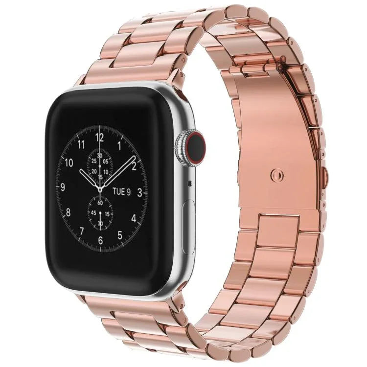 Bracelet de montre xDfind à trois billes et boucle déployante en acier inoxydable, compatible avec Apple Watch 42/44/45/46/49 mm et Apple Watch 38/40/41/S10 42 mm.