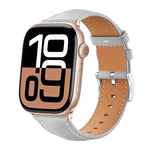 Bracelet de montre xDfind en cuir grainé noir requin, compatible avec Apple Watch 42/44/45/46/49 mm et Apple Watch 38/40/41/S10 42 mm.