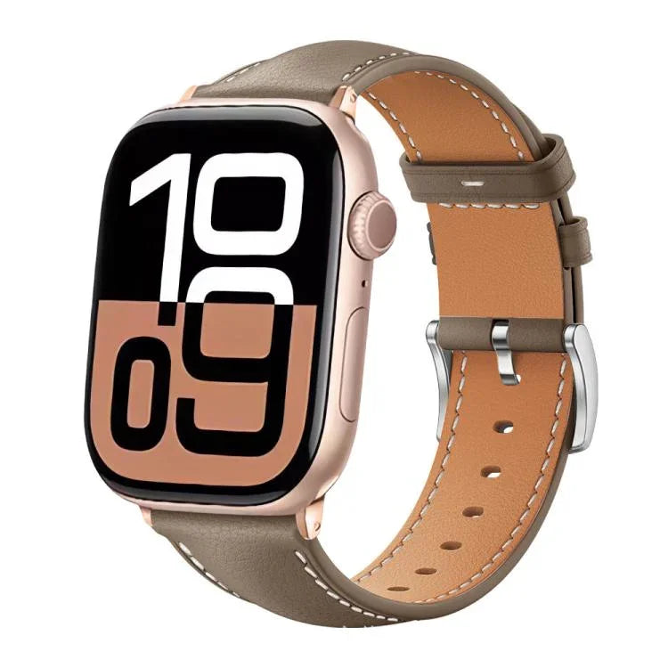 Bracelet de montre xDfind en cuir grainé noir requin, compatible avec Apple Watch 42/44/45/46/49 mm et Apple Watch 38/40/41/S10 42 mm.