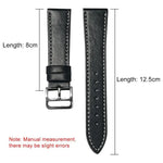 Bracelet de montre xDfind en cuir grainé noir requin, compatible avec Apple Watch 42/44/45/46/49 mm et Apple Watch 38/40/41/S10 42 mm.