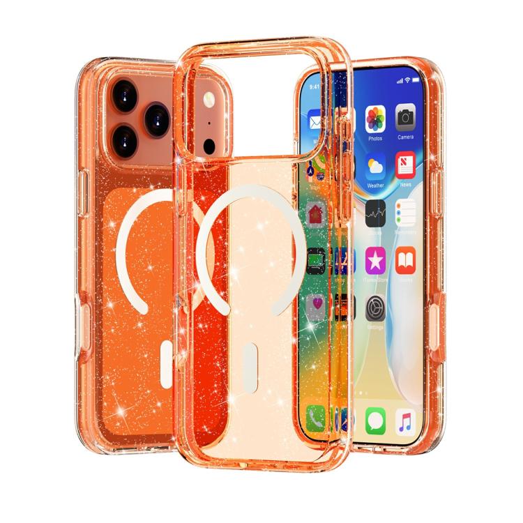 Coque de téléphone magnétique MagSafe avec paillettes style Terminator, Pour iPhone 17 Pro Max, Pour iPhone 17 Pro, Pour iPhone 17, Pour iPhone Air