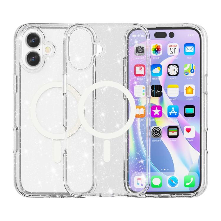 Coque de téléphone magnétique MagSafe avec paillettes style Terminator, Pour iPhone 17 Pro Max, Pour iPhone 17 Pro, Pour iPhone 17, Pour iPhone Air