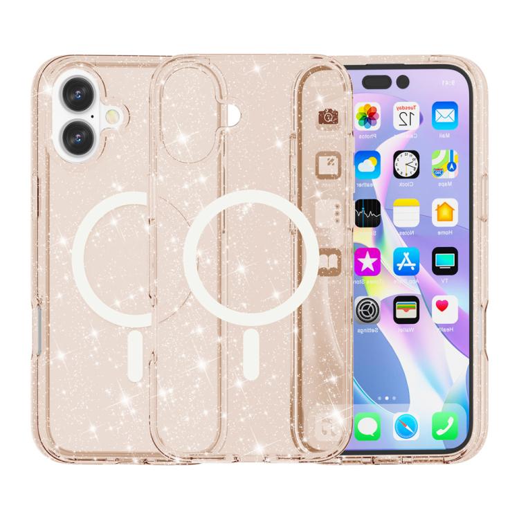 Coque de téléphone magnétique MagSafe avec paillettes style Terminator, Pour iPhone 17 Pro Max, Pour iPhone 17 Pro, Pour iPhone 17, Pour iPhone Air