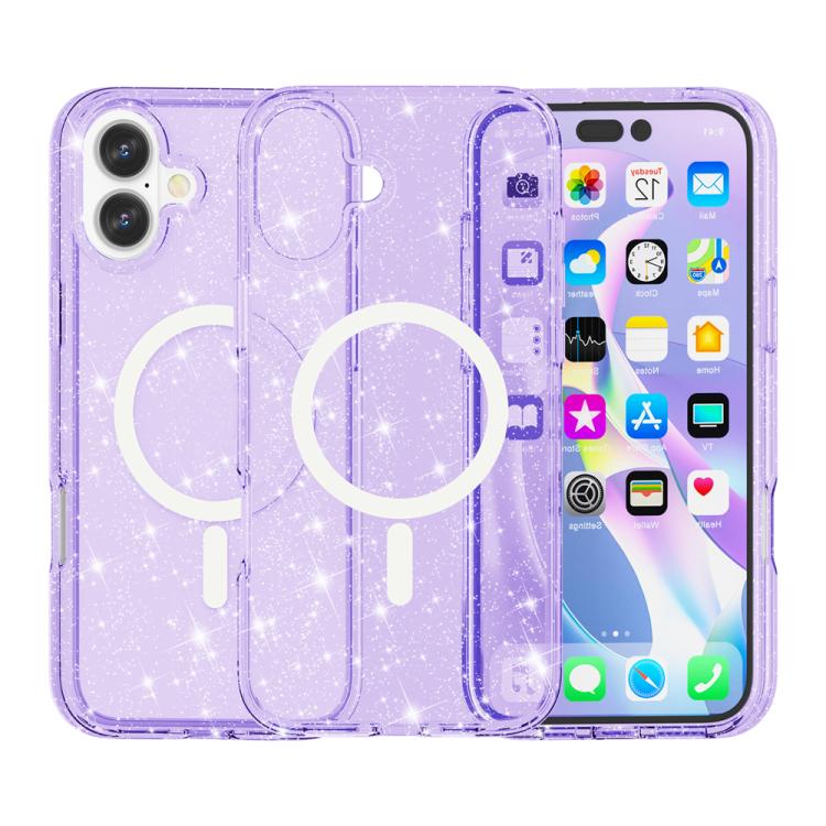 Coque de téléphone magnétique MagSafe avec paillettes style Terminator, Pour iPhone 17 Pro Max, Pour iPhone 17 Pro, Pour iPhone 17, Pour iPhone Air