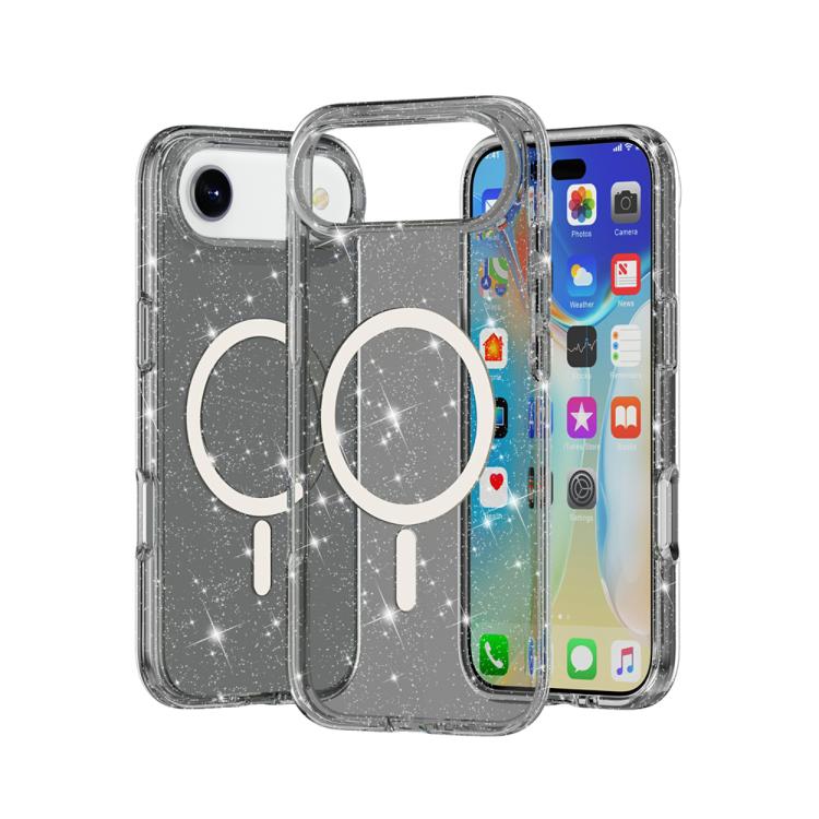 Coque de téléphone magnétique MagSafe avec paillettes style Terminator, Pour iPhone 17 Pro Max, Pour iPhone 17 Pro, Pour iPhone 17, Pour iPhone Air