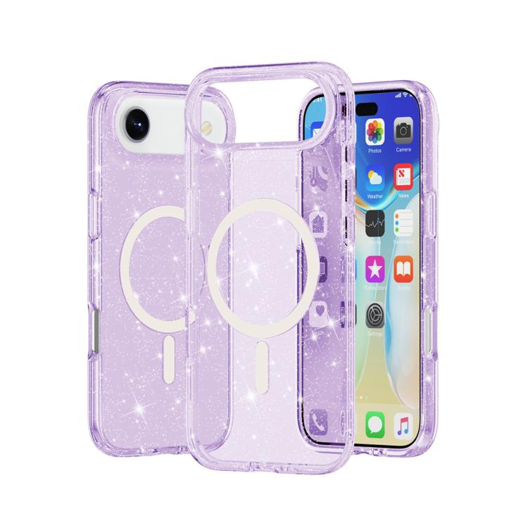 Coque de téléphone magnétique MagSafe avec paillettes style Terminator, Pour iPhone 17 Pro Max, Pour iPhone 17 Pro, Pour iPhone 17, Pour iPhone Air