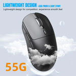 HXSJ T68 3 Modes Wired 2.4G BT5.1 Wireless Lightweight Gaming Mouse, T68