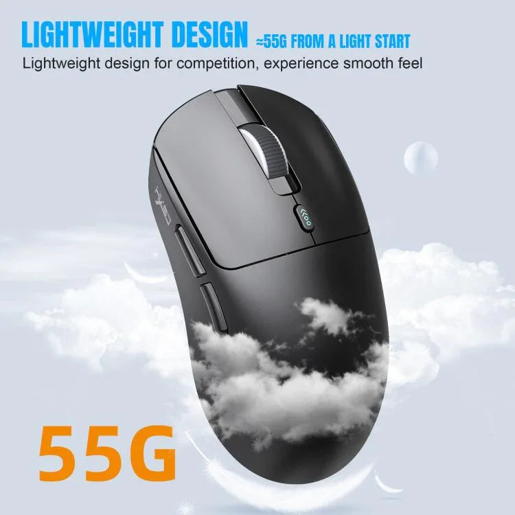 HXSJ T68 3 Modes Wired 2.4G BT5.1 Wireless Lightweight Gaming Mouse, T68