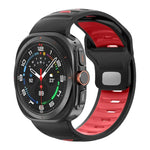 Bracelet de montre en silicone rayé bicolore, pour Samsung Galaxy Watch Ultra 47mm / Ultra 2025