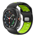Bracelet de montre en silicone rayé bicolore, pour Samsung Galaxy Watch Ultra 47mm / Ultra 2025