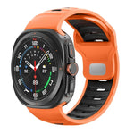 Bracelet de montre en silicone rayé bicolore, pour Samsung Galaxy Watch Ultra 47mm / Ultra 2025