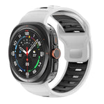 Bracelet de montre en silicone rayé bicolore, pour Samsung Galaxy Watch Ultra 47mm / Ultra 2025