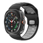 Bracelet de montre en silicone rayé bicolore, pour Samsung Galaxy Watch Ultra 47mm / Ultra 2025
