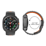 Bracelet de montre en silicone rayé bicolore, pour Samsung Galaxy Watch Ultra 47mm / Ultra 2025
