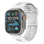 Bracelet de montre en silicone à boucle inversée à motif damier, pour Apple Watch 46 mm / 49 mm / 45 mm / 44 mm