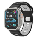 Bracelet de montre en silicone à boucle inversée à motif damier, pour Apple Watch 46 mm / 49 mm / 45 mm / 44 mm