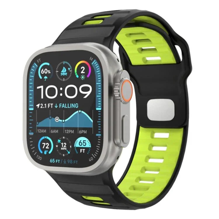 Bracelet de montre en silicone à boucle inversée à motif damier, pour Apple Watch 46 mm / 49 mm / 45 mm / 44 mm