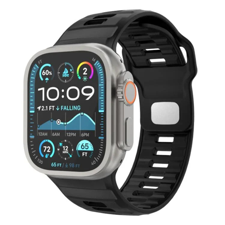 Bracelet de montre en silicone à boucle inversée à motif damier, pour Apple Watch 46 mm / 49 mm / 45 mm / 44 mm