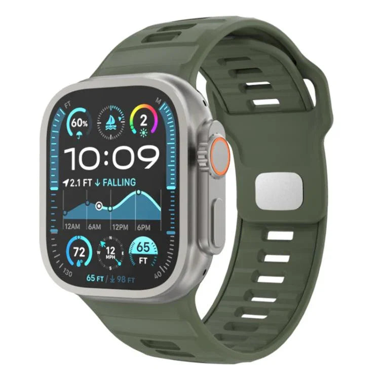 Bracelet de montre en silicone à boucle inversée à motif damier, pour Apple Watch 46 mm / 49 mm / 45 mm / 44 mm