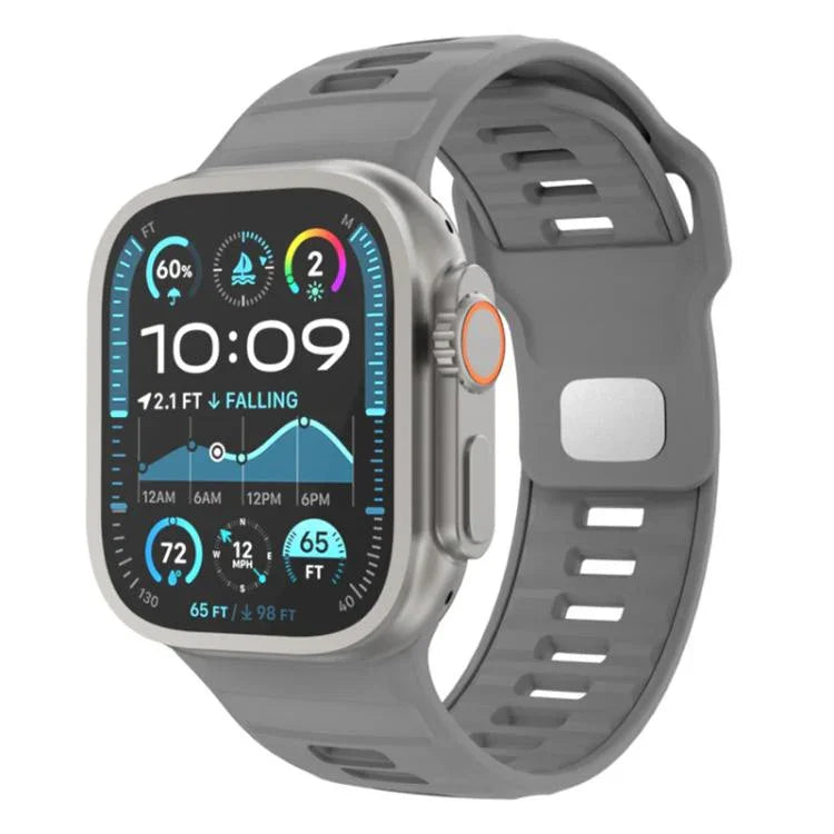 Bracelet de montre en silicone à boucle inversée à motif damier, pour Apple Watch 46 mm / 49 mm / 45 mm / 44 mm